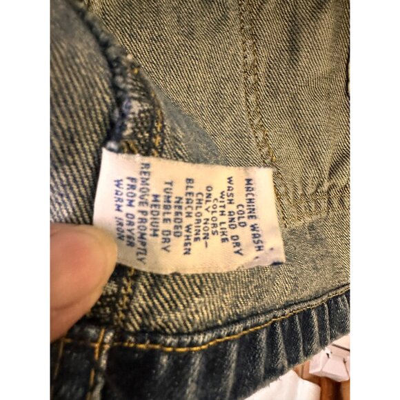 Old Navy Size XL Double-Pocket Zipper Dark Wash Denim Jacket Detail Medium Wash - Picture 11 of 11